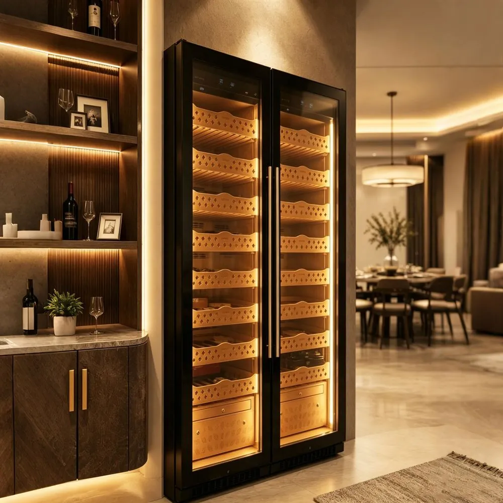 ROYAL METAL Stainless Steel Cigar Cabinet Dual Zone, Household view 2