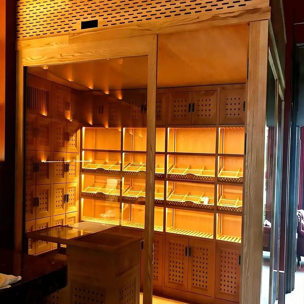 448L Cigar Humidor with Digital Display — interior shelving and storage with shelving