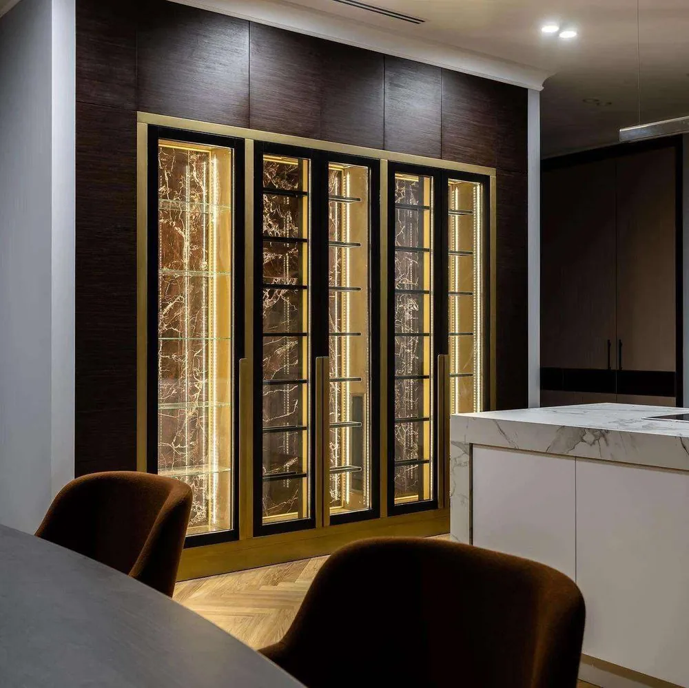 Metal Wine Cabinet Dual Zone Wine Cooler, Stainless Steel LED Light view 3