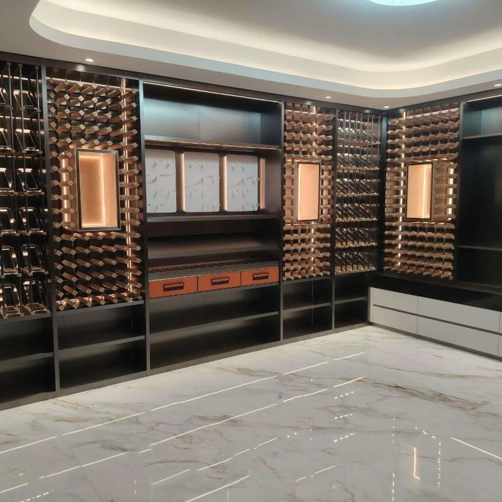 RM-006 Hybrid Stainless Steel and Solid Wood Wine Cellar for 120 Bottles
