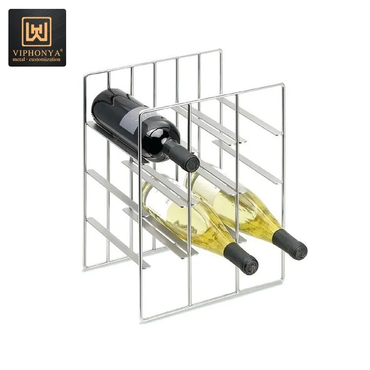 Stainless Steel Wine Rack Gold Bottle Display, Hanging Cup Custom view 5